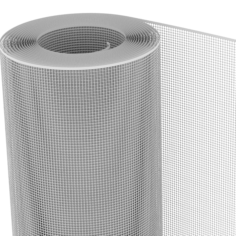 Plasă de protecție din plastic TENAX Quadra 05, argintie, 1x5 m, plasă cu ochiuri pătrate pentru balcon și gard, gri