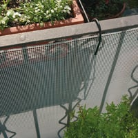 Plasă de protecție din plastic TENAX Quadra 05, argintie, 1x5 m, plasă cu ochiuri pătrate pentru balcon și gard, gri 3
