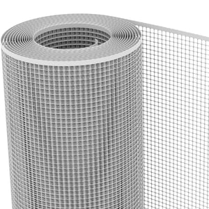 Plasă de protecție din plastic TENAX Quadra 10, argintie, cu ochiuri pătrate, pentru balcon, gard și balustradă – 0,50 x 5 m
