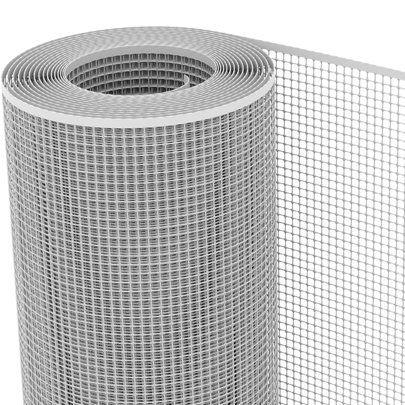 TENAX Quadra 10 srebrna plastična zaštitna mreža četvrtastog otvora za balkone, ograde i rukohvate – 0,50 x 5 m