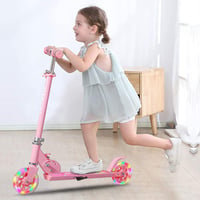 TENBOOM Összecsukható Gyerekroller 3 Éves Kortól, LED Kerekek, Magasságállítható - LED pink 2