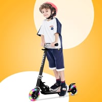 TENBOOM összecsukható gyermek roller 3 éves kortól, LED kerekek, magasságállítható - LED black. 2