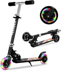 TENBOOM összecsukható gyermek roller 3 éves kortól, LED kerekek, magasságállítható - LED black. 1
