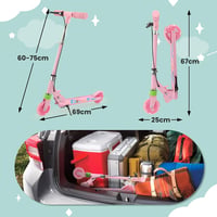 TENBOOM összecsukható gyermek roller 3 éves kortól, LED kerekek, magasságállítható - Pink (pink-1) 6