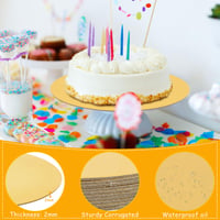 Tenbrachian 10 kom Okruglih kartonskih podložaka za torte, 20 cm Zlatni podložak za torte, podloga za posluživanje i transport torti 3