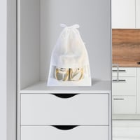 Set 2 Huse de Protecție Lungi pentru Haine Tenbrachian 120x60 cm și 2 Saci pentru Încălțăminte, Husă cu Fermoar pentru Costume, Husă Antimolii pentru Depozitarea Hainelor și Cămășilor, Roz și Alb 6