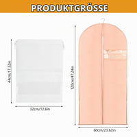 Set 2 Huse de Protecție Lungi pentru Haine Tenbrachian 120x60 cm și 2 Saci pentru Încălțăminte, Husă cu Fermoar pentru Costume, Husă Antimolii pentru Depozitarea Hainelor și Cămășilor, Roz și Alb 2