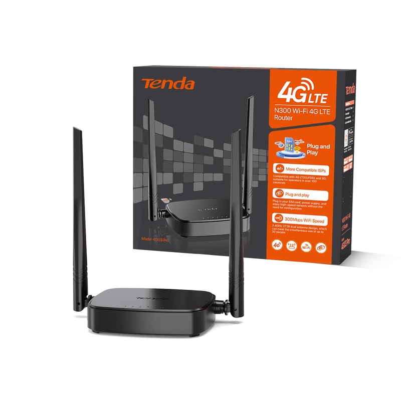 Mobilný WiFi router Tenda 4G03 Pro LTE na SIM kartu, 4G Cat4 150 Mbps, 2,4 GHz 300 Mbps
