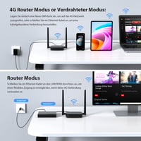 Mobilný WiFi router Tenda 4G03 Pro LTE na SIM kartu, 4G Cat4 150 Mbps, 2,4 GHz 300 Mbps 6