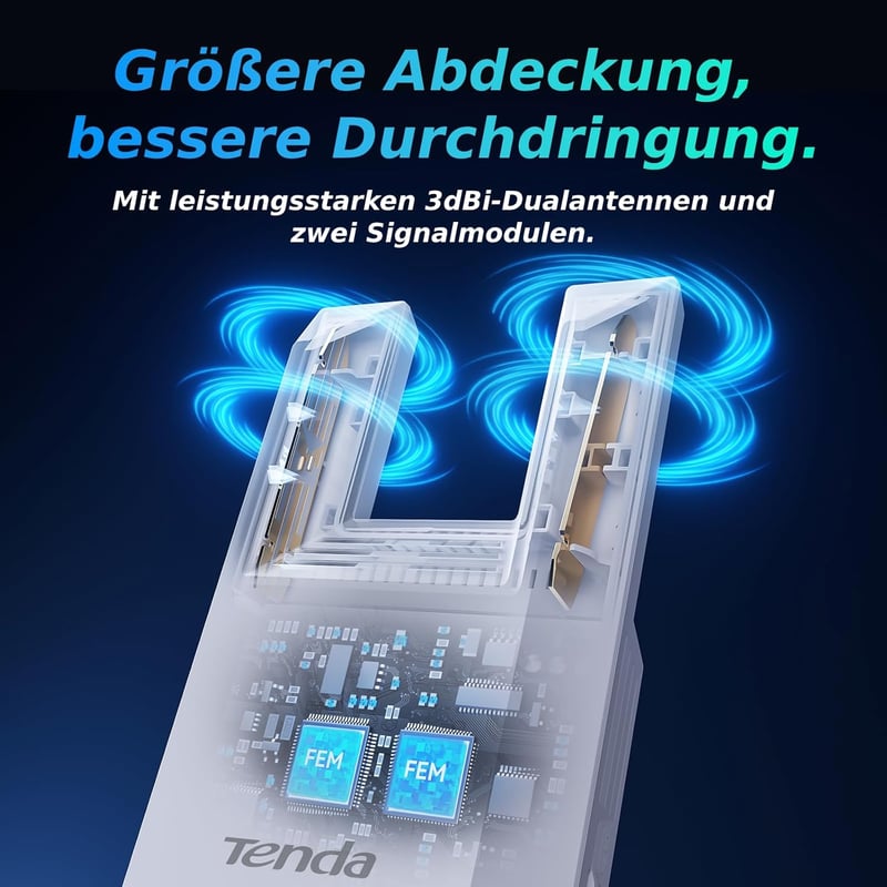 Tenda A18 Pro AC1200 WiFi erősítő, Gigabit LAN, 867 Mbps 5GHz, 150 m² lefedettség