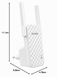 WiFi zosilňovač signálu Tenda A9 Repeater 300 Mbps, 2 externé antény, WPS, biely 8