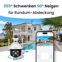 Vonkajšia WiFi bezpečnostná kamera Tenda CH7 2K+ 4MP, farebné nočné videnie, detekcia vozidiel a pohybu, obojsmerný prenos zvuku, svetelný a zvukový alarm, ovládanie cez aplikáciu 3