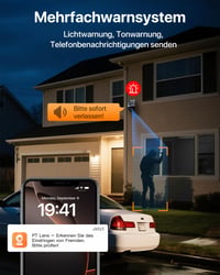 Tenda CH9 vonkajšia WiFi 6 bezpečnostná kamera, duálny objektív 2K+2K, PTZ 360°, farebné nočné videnie, detekcia osôb a vozidiel, zvuková signalizácia, IP65, lokálne úložisko 4