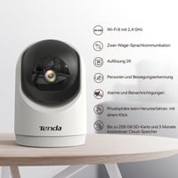 Tenda CP3 3MP Wi-Fi 6 vnútorná bezpečnostná kamera, otáčanie 355°, infračervené nočné videnie, detekcia pohybu, obojsmerný zvuk, podpora SD kariet 256 GB, 2 ks 2
