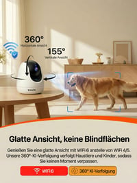 Interiérová bezpečnostná WiFi kamera Tenda CP3 Pro 2K, WiFi 6, 360° automatické sledovanie, nočné videnie 12 m, detekcia plaču a pohybu, 512 GB SD, Alexa, biela 7