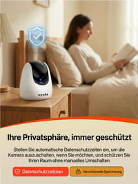 Interiérová bezpečnostná WiFi kamera Tenda CP3 Pro 2K, WiFi 6, 360° automatické sledovanie, nočné videnie 12 m, detekcia plaču a pohybu, 512 GB SD, Alexa, biela 3