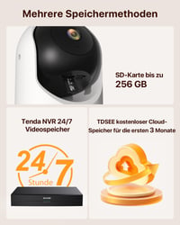 Interiérová bezpečnostná WiFi 6 kamera Tenda CP3 V3.0 2K 3MP s 360° rotáciou, AI detekciou osôb, obojsmerným zvukom a nočným videním 9