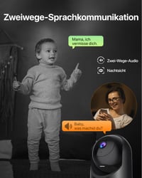 Interiérová bezpečnostná kamera Tenda CP3V3.0, 3MP 2K, detekcia osôb a pohybu, automatické sledovanie, obojsmerný prenos zvuku, nočné videnie, čierna 5