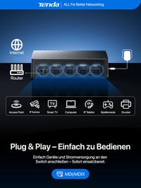 Tenda SG105 5 portos gigabit switch - fekete 4