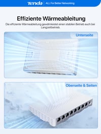 Tenda SM108 8-portový 2,5-gigabitový nespravovaný sieťový switch, Plug-and-Play, bez ventilátora, stolný aj na montáž na stenu, pre NAS, server, WiFi 6/7, herné PC, biely 6