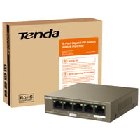 Switch Gigabit Tenda TEG1105PD cu 5 porturi, fără sursă de alimentare, 4x ieșiri PoE, 1x intrare PoE, fără ventilator, Plug and Play 8