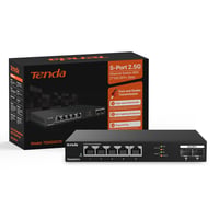 Switch Gigabit Tenda TEM2007X 2,5G cu 5 porturi 2,5G și 2 porturi 10G SFP+, Switch LAN neadministrat, Plug and Play, fără ventilator, negru, carcasă metalică 7