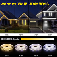 Bandă LED TENDIST pentru exterior, reglabilă de la alb cald la alb rece, compatibilă cu WiFi și Alexa, cu telecomandă, 24V, rezistentă la apă IP67, autoadezivă, 15 m 3