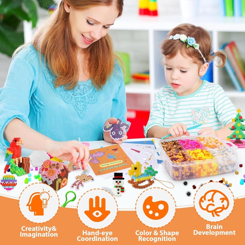 Teneytoyz 12000 darabos vasalható gyöngy szett 36 szín tárolódobozzal gyerekeknek