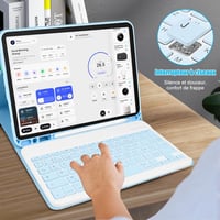 TENGWUDZ iPad Pro 11 Billentyűzet Tok 2024 Kék Bluetooth Vezeték Nélküli 3