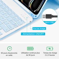 TENGWUDZ iPad Pro 11 Billentyűzet Tok 2024 Kék Bluetooth Vezeték Nélküli 6