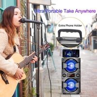 TENMIYA 60W Bluetooth Hangszóró FM Rádióval, Mikrofon és LED Fénnyel 6