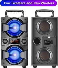 TENMIYA 60W Bluetooth Hangszóró FM Rádióval, Mikrofon és LED Fénnyel 3
