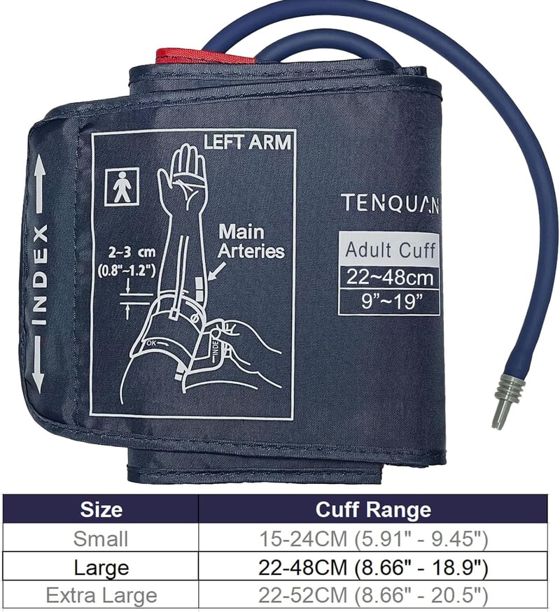 TENQUAN nagy mandzsetta vérnyomásmérőhöz 22-48 cm
