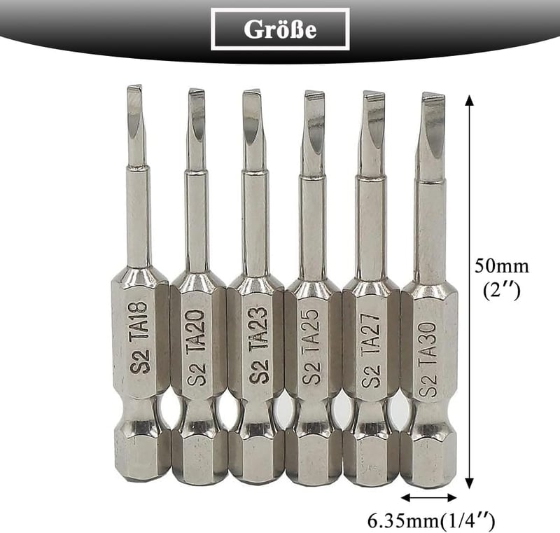Teocpai 6 darabos háromszög csavarhegy készlet 50mm mágneses S2 acél