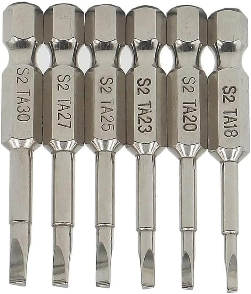 Teocpai 6 darabos háromszög csavarhegy készlet 50mm mágneses S2 acél