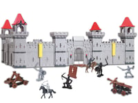 Castel Medieval Teorema pentru Copii, 72x50x33 cm, Set de Construcție cu 93 de Piese, 4 Laturi, Compatibil cu Figurine Soldați 1