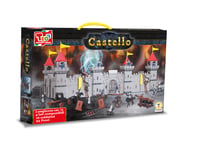 Castel Medieval Teorema pentru Copii, 72x50x33 cm, Set de Construcție cu 93 de Piese, 4 Laturi, Compatibil cu Figurine Soldați 2