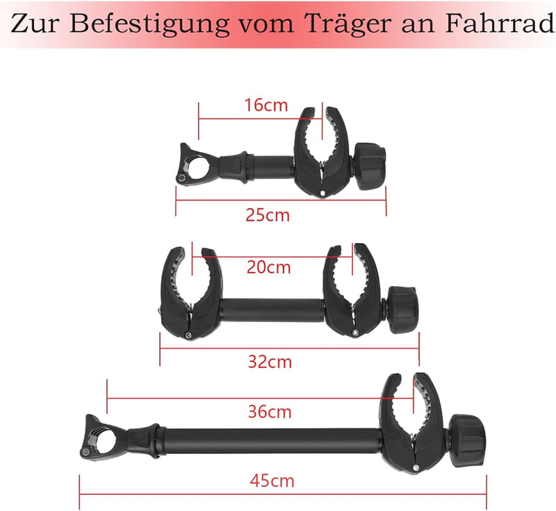 TEOV Kerékpártartó 3 db-os szett U-záras bicikli rögzítő 25-45 cm