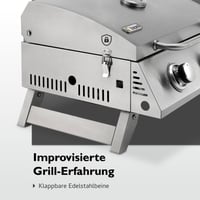 Stolný plynový gril tepro Chicago, 2 horáky, výkon 3 kW, piezo zapaľovanie, teplomer, 54 x 45,5 x 36 cm, strieborný 5