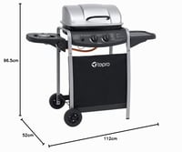 Plynový gril tepro Fremont – 1 dvojitý horák + bočný horák, 7 kW, systém Rost-in-Rost, grilovací rošt 45x34 cm, piezo zapaľovanie, sklápacia polica, 112x52x96,5 cm 10