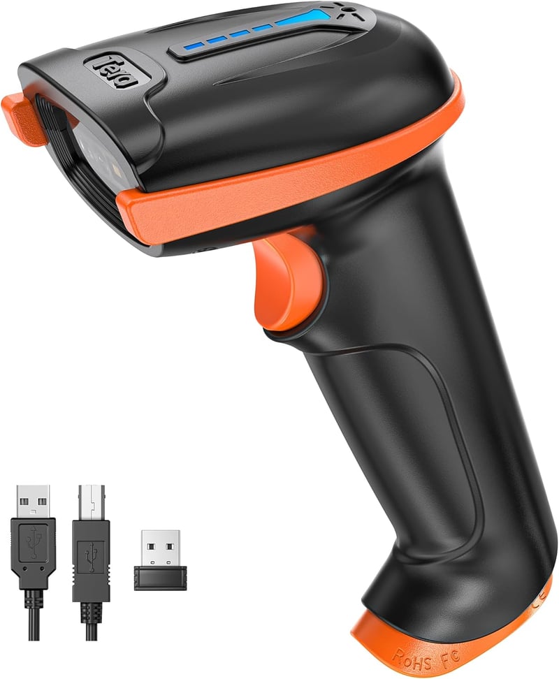 Tera 1D 2D QR Vonalkód Olvasó Vezeték Nélküli USB Szkenner 100m Hatótáv