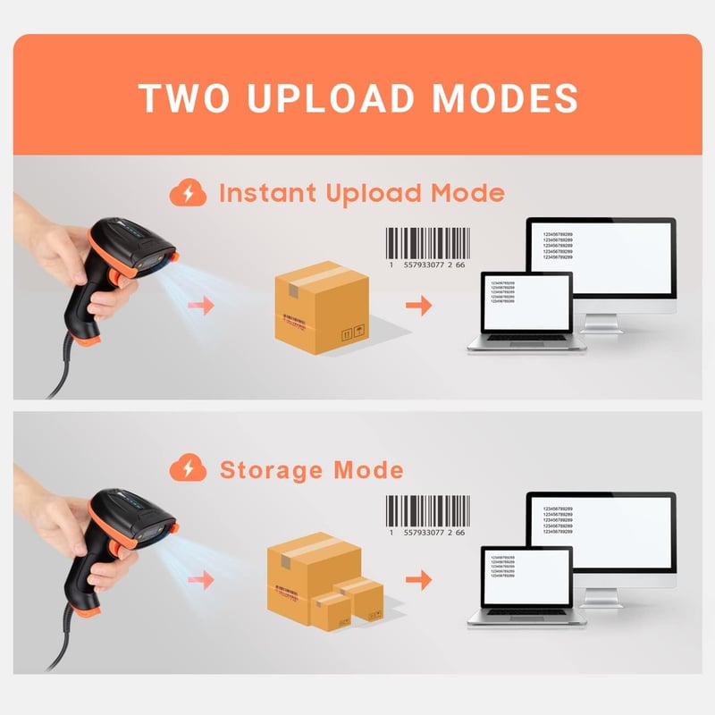 Tera USB Vonalkód Olvasó Automatikus Kézi 1D Szkenner 300 Scan/mp Állvánnyal