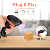 Tera USB Vonalkód Olvasó Automatikus Kézi 1D Szkenner 300 Scan/mp Állvánnyal 3