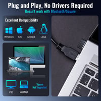 Tera Wireless Vonalkód Olvasó 1D Lézeres Ergonomikus 2000mAh Akkumulátorral 9