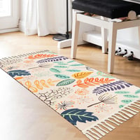 Terafeels Mosható Vintage Szőnyeg Virágmintás 60x120cm Nappali Hálószoba Konyha 1