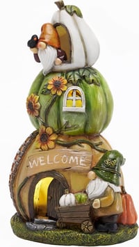 TERESA'S COLLECTIONS Napelemes Tökös Dekoráció Kerti Figura Őszi Dekor Halloweenre 1