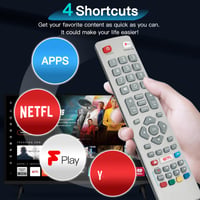 Zamjenski univerzalni daljinski upravljač Terloogee za Sharp TV, s 4 tipke za brzi pristup, za Smart TV, spreman za upotrebu bez postavljanja 4