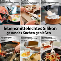 Terlulu 22 részes szilikon konyhai eszközkészlet hőálló főzőeszközökkel, tapadásmentes felülettel, mosogatógépben mosható, tartóval - khaki 3
