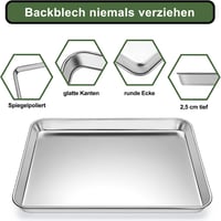 Terlulu rozsdamentes sütőtepsi szett 2 db, 40,5x30,4 cm 2