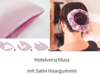 Seiwohl 4 részes szatén párnahuzat és hajpánt szett 80x80cm bézs 5